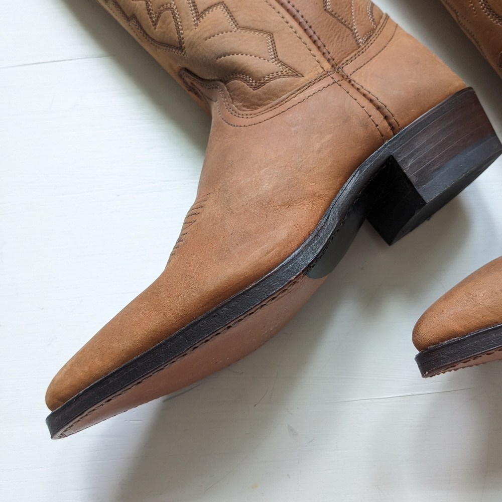 Vintage Dan Post Marlboro Gear Leather Cowboy Western Boots Women's 6M - Picture 15 of 16